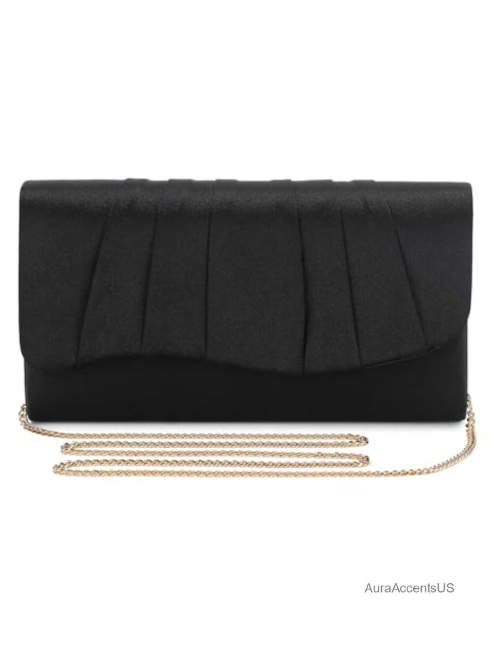Pleated Satin Evening Clutch Purse Prom Wedding Handbag